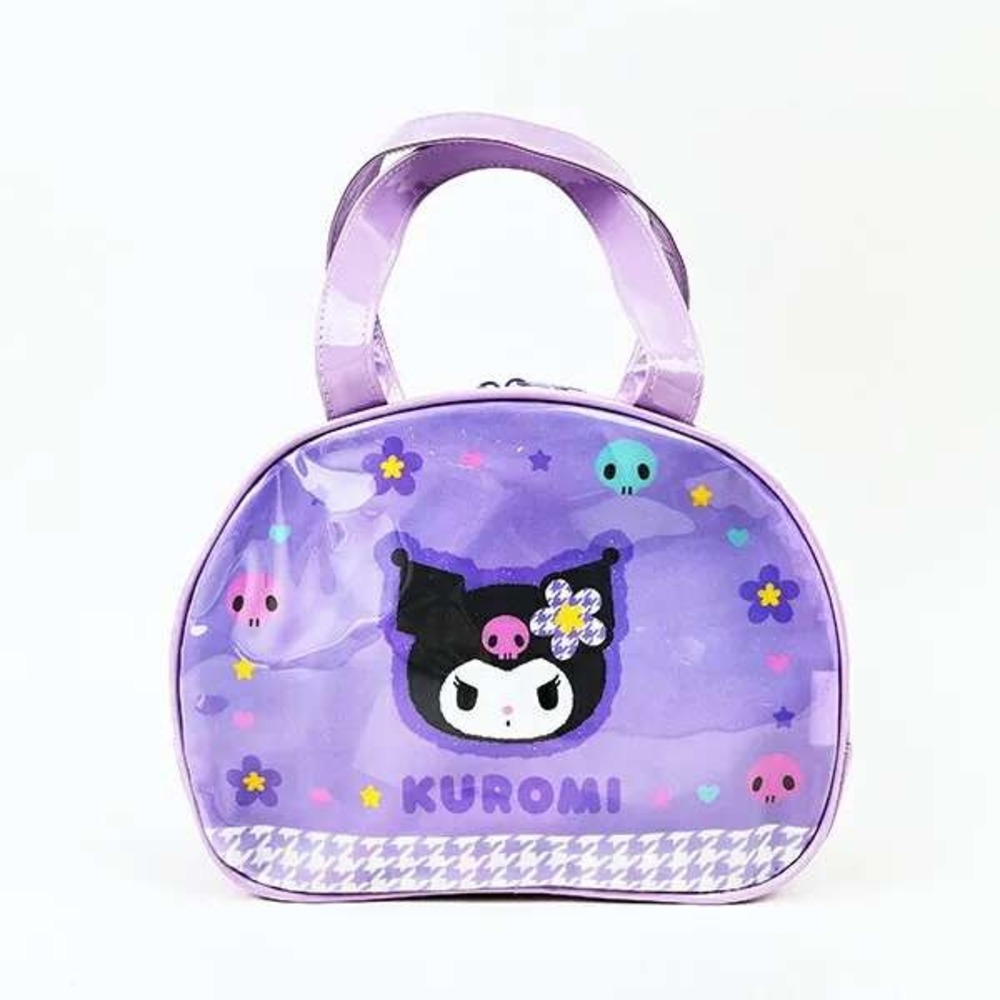 Sanrio Kuromi Vinyl Boston Tote Bag Pastel Purple Japan Import Handbag NWT